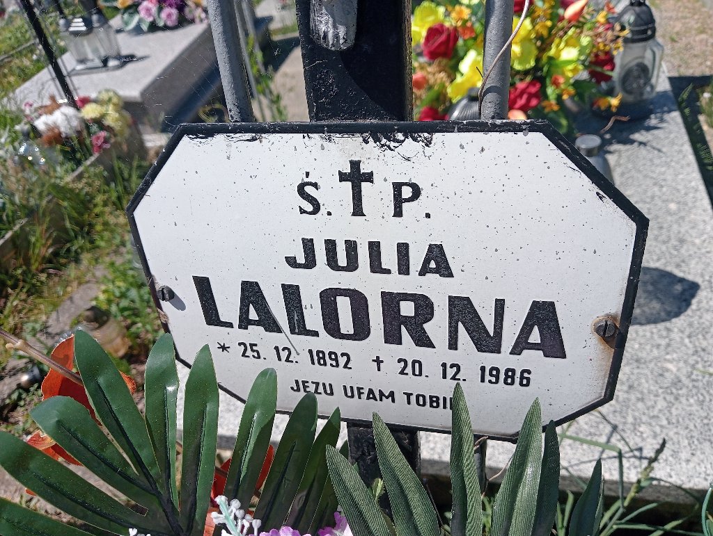 Julia Lalorna 1892 Stryszów - Grobonet - Wyszukiwarka osób pochowanych